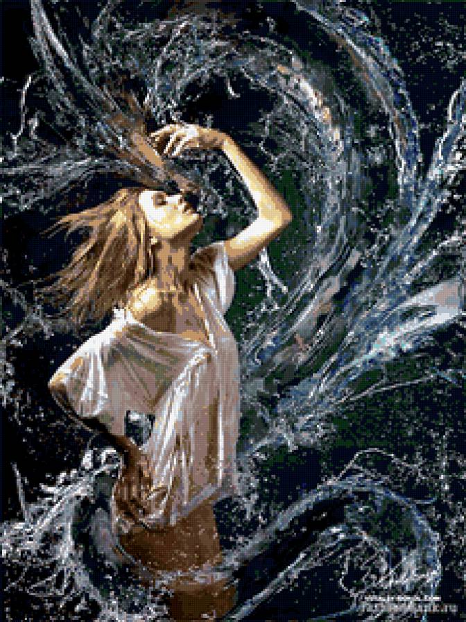 девушка - образ, портрет, женщина, девушки, люди, брызги, вода - предпросмотр