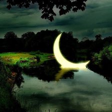 Схема вышивки «Купающийся месяц»