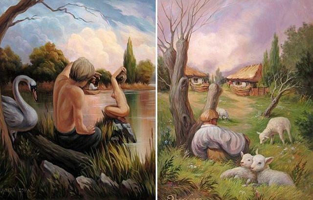 диптих, триптих, полиптих...."ФИЛОСОФИЯ ЖИЗНИ" - триптих, композиция, полиптих, женщин мужчина, природа, диптих - оригинал