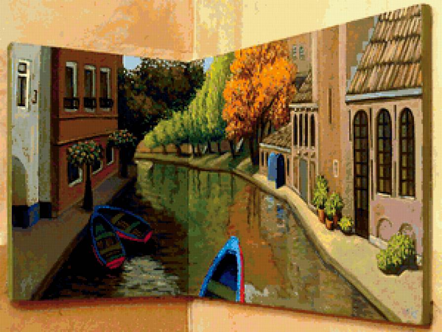 Угловой диптих - италия, дома, диптих, улица, венеция - предпросмотр