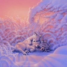 Схема вышивки «волчата»