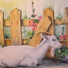 Схема вышивки «коза у забора»