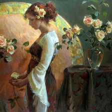 Схема вышивки «девушка»