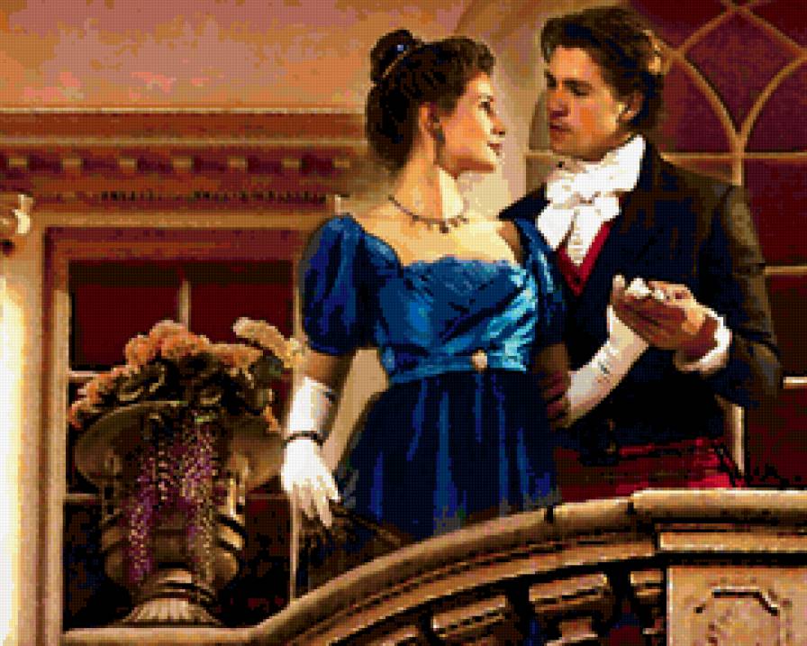 влюбленная пара - влюбленная пара, красота, картина, любовь, девушка - предпросмотр