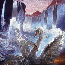 Схема вышивки «лебеди»