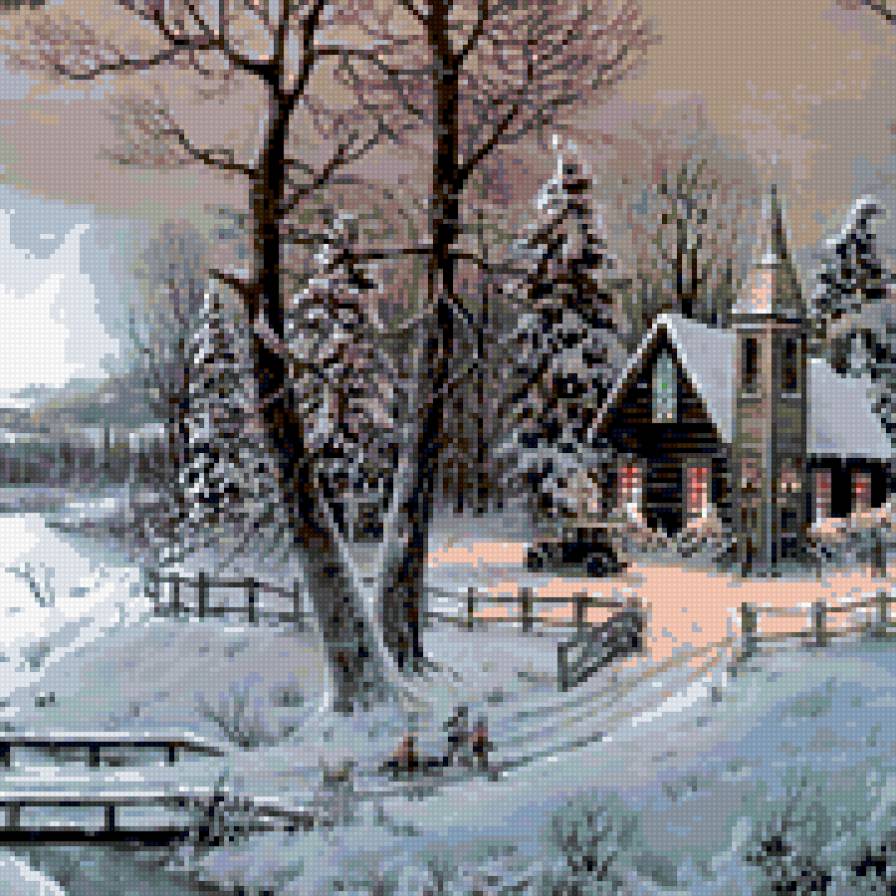 Зимний пейзаж - пейзаж, зима - предпросмотр