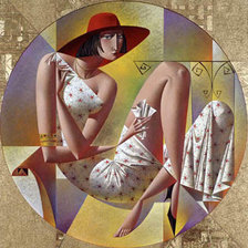 Схема вышивки «дама»