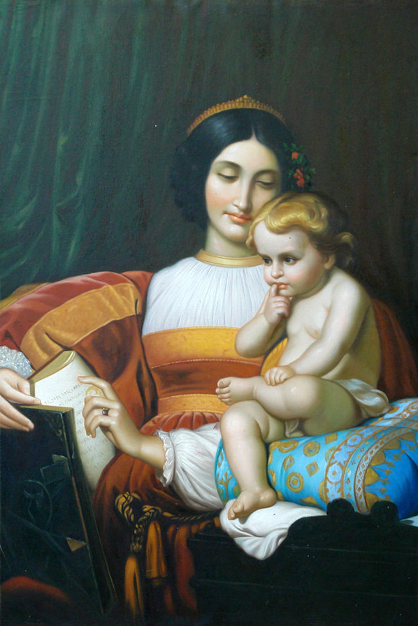 №213147 - дети, от известных художников, жещина, чтение, ангел - оригинал