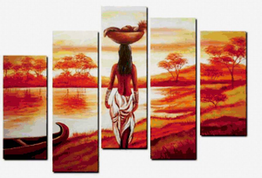 ЗОЛОТОЙ ВЕК -ИСТОРИЯ ОДНОЙ ЖЕНЩИНЫ - савана, триптих, диптих, тело, женщина, полиптих, природа, африка - предпросмотр