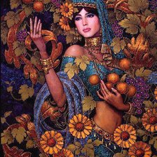 Схема вышивки «Девушка в саду»