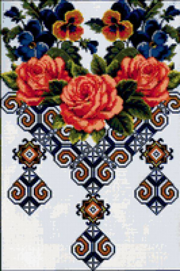 розы2 - вышиванка орнамент розы - предпросмотр