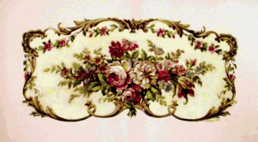 Розы с вензелями - розы, цветы, вензель, винтаж - предпросмотр