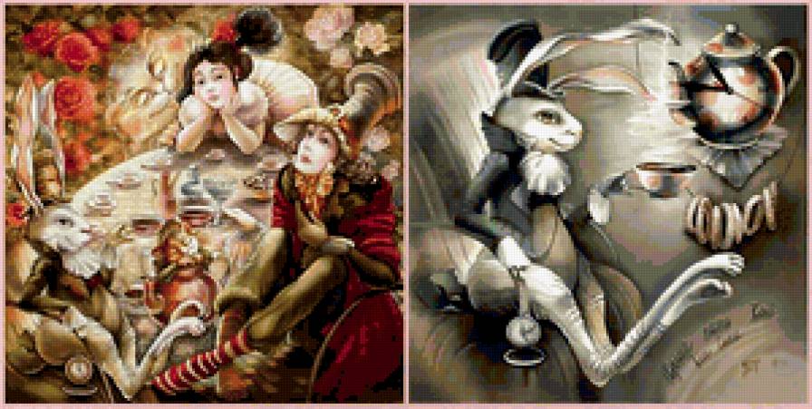 ДИПТИХ   "Две мелодии" - диптих, зайчик, бесседа, мечты за столом, время изменит, девочки - предпросмотр