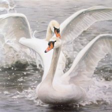 Схема вышивки «Лебеди»