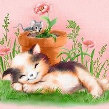 Схема вышивки «котик»