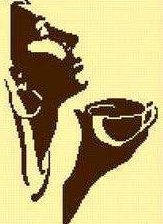 Схема вышивки «Женщина и кофе»