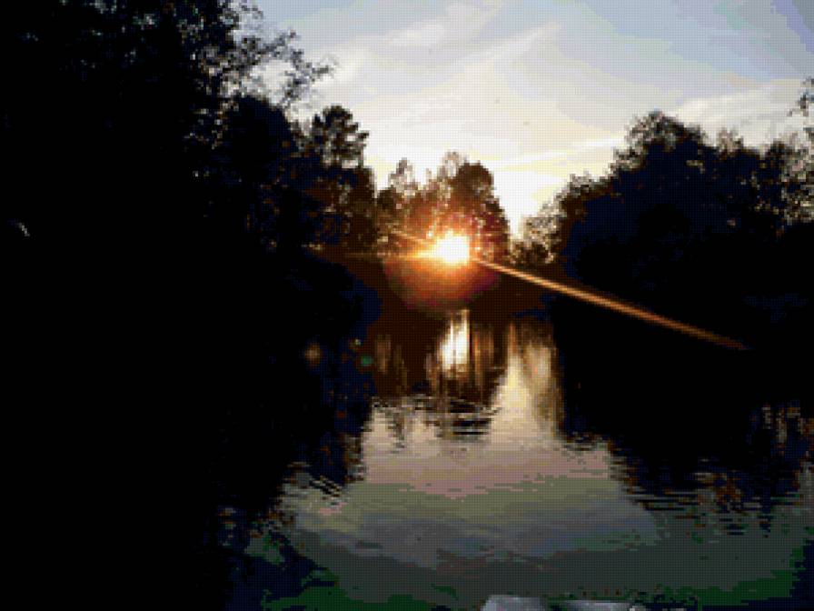 закат - вечер, вода, ночь, река, закат - предпросмотр