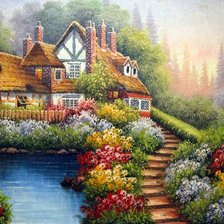 Схема вышивки «домик»