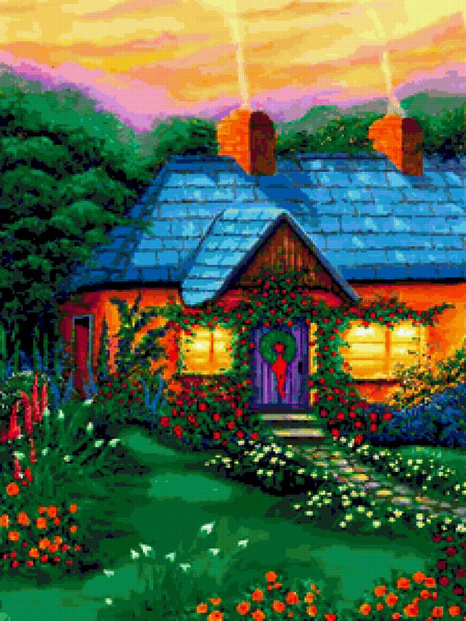 домик в саду - сад, цветы, домики - предпросмотр