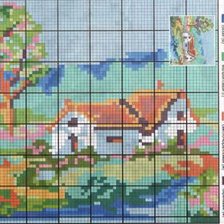 Схема вышивки «деревушка»