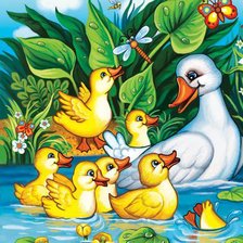Схема вышивки «Уточка с утятами»