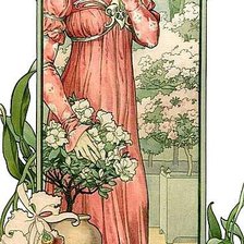 Схема вышивки «девушка в красном»