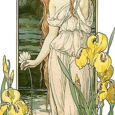 Схема вышивки «девушка на пруду»