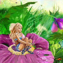 Схема вышивки «дюймовочка»