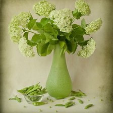 Схема вышивки «зеленый букет с горохом»