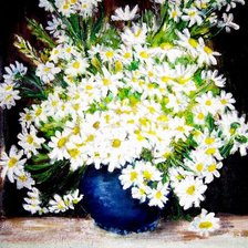 Схема вышивки «ромашки картина»