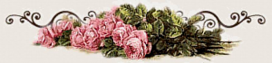 Розы - винтаж, цветы, розы, вензель - предпросмотр