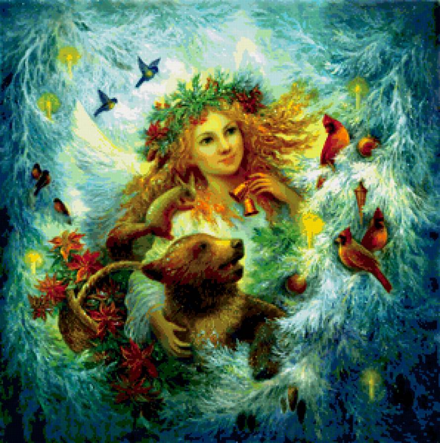 С РОЖДЕСТВОМ - рождество, ночь, медведь, праздники, ангел - предпросмотр