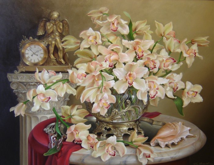 №215066 - картина, натюрморт, цветы, букет - оригинал