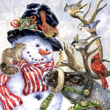 Схема вышивки «снеговик»