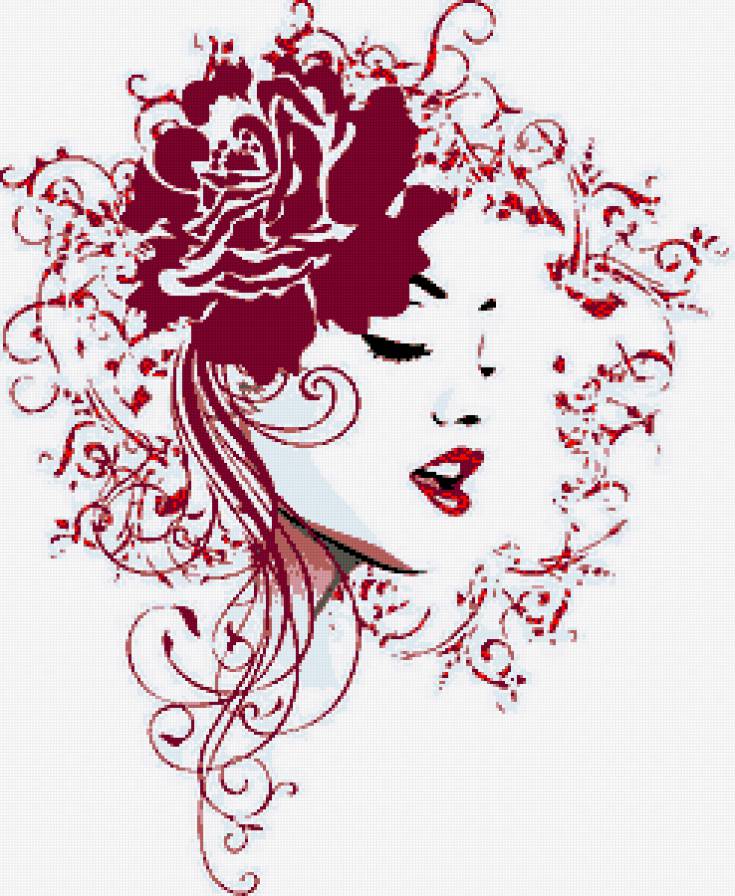 Монохром в красных тонах - женский образ, девушка, она, женщина, монохром, лицо - предпросмотр