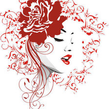 Схема вышивки «Монохром в красных тонах»