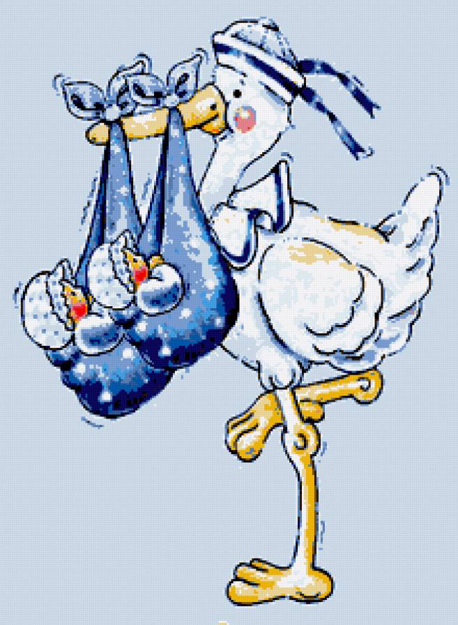 Добрый аист - детская, детям, детские мотивы, детишки, малыш, дети, аист - предпросмотр