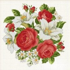 Схема вышивки «РОЗЫ И ЛИЛИИ»