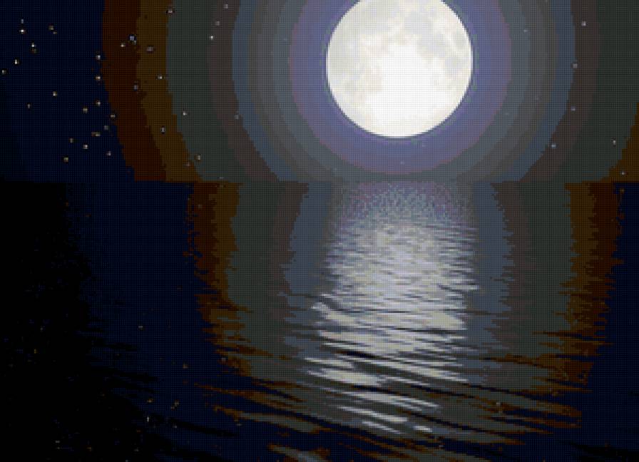новолуние - море, луна - предпросмотр
