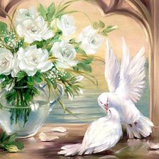 Схема вышивки «ГОЛУБИ»