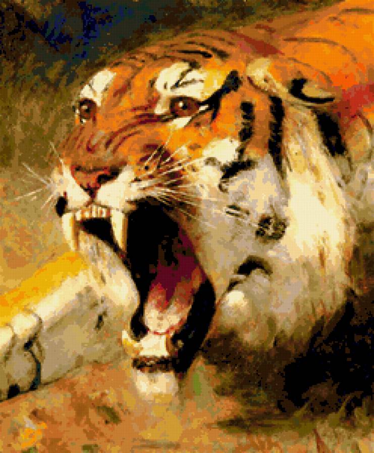 Защита. - тигр., природа, животные - предпросмотр