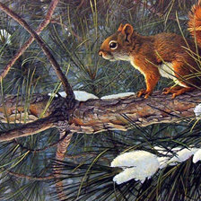 Схема вышивки «Белочка на елке»