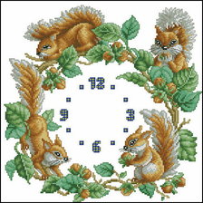 Схема вышивки «Циферблат "Белочки"»