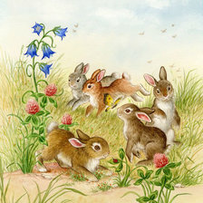 Схема вышивки «Милые зайчики»