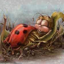 Схема вышивки «Божья коровка»