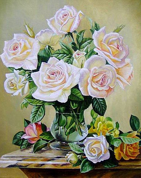 букет из роз - роза белая. цветы - оригинал