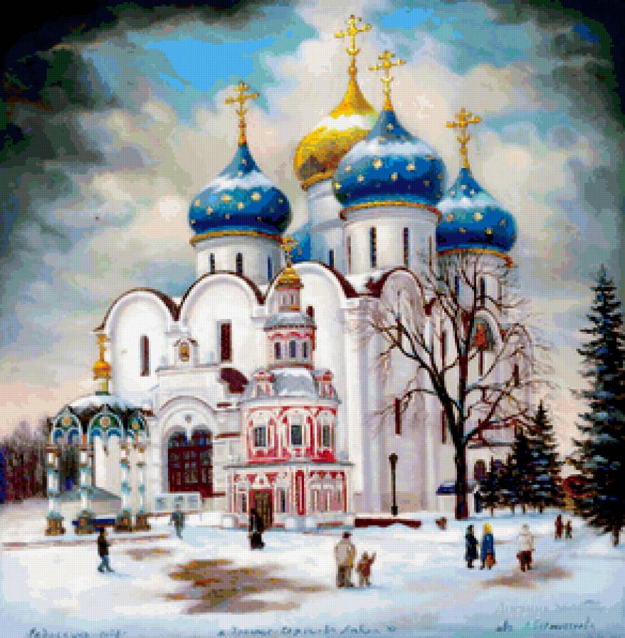 Собор - церковь, религия, собор, иконы, святые, живопись - предпросмотр