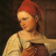 Схема вышивки «крестьянка с крынкой молока»