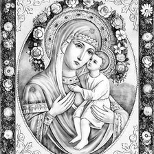 Схема вышивки «Икона Богоматери»