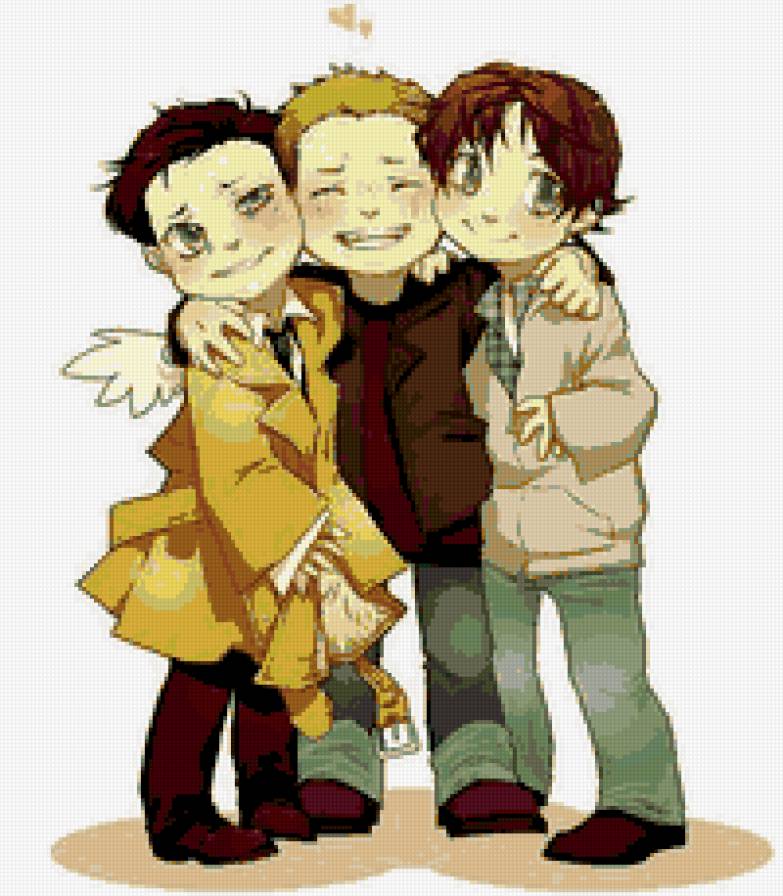 Кас, Дин и Сэм - джэнсен эклз, миша коллинз, кастиил, сэм, джаред паалекки, дин - предпросмотр